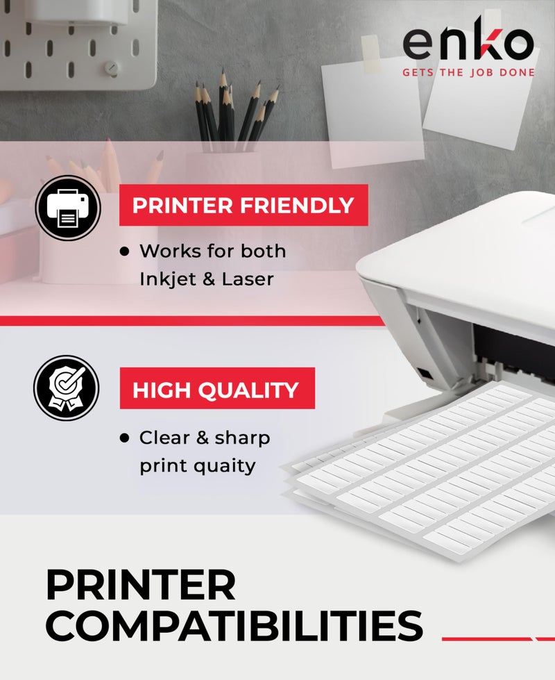 enKo Products enKo 24000 Labels, 1/2 x 1-3/4 inches - White - Address, Mailing, Shipping and Barcode Blank Labels for Laser and Inkjet Printers - Image 3